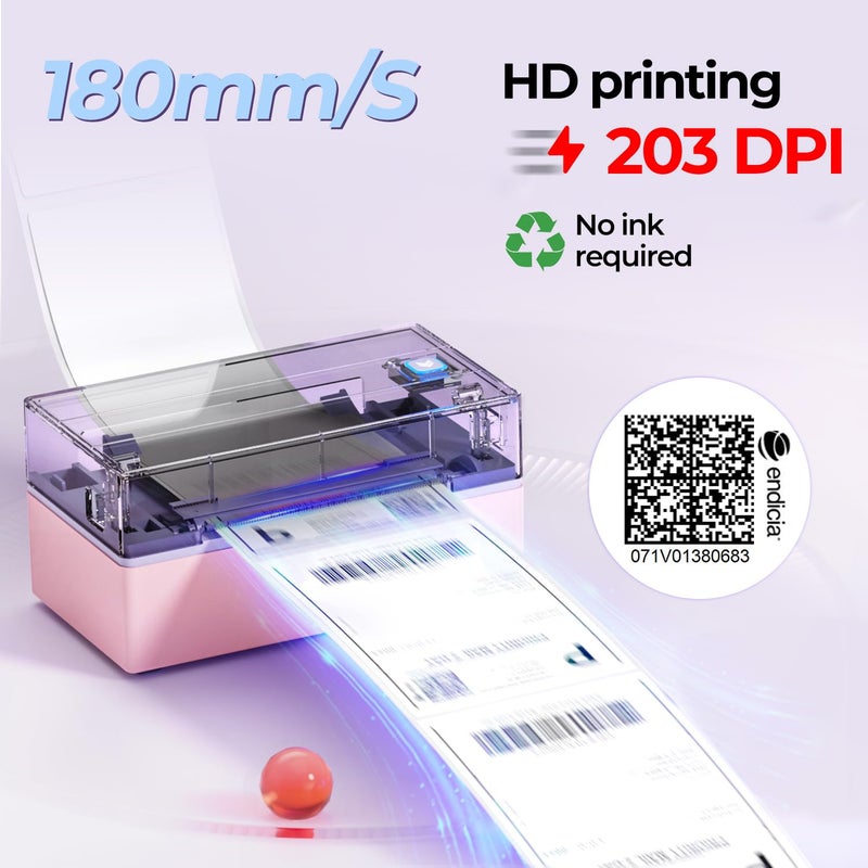 MUNBYN Bluetooth Thermal Label Printer, 130B Wireless 4x6 Shipping Label Printer for Shipping Packages Small Business Office or Home, Compatible with iPhone Android iPad Windows macOS Chrome Etsy eBay - Image 4