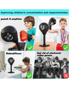 Generic Desktop Punching Bag - Stress Buster - Heavy Duty Stress Relief Ball - Desk Boxing Punch Ball Suction Cup Reflex Strain and Tension Toys Funny Gag Toys for Kids Coworkers and Friends  - Image 5