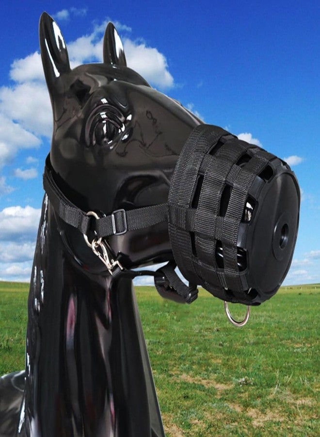 Gaderth Grazing Muzzle, Horse Grazing Muzzle with Halter, Easy Breathe Comfort Lined Grazing Muzzle, Full Adjustable Horse Grazing Muzzle with Chin Neck Pads for Comfort Black Medium Size One Size - Image 2