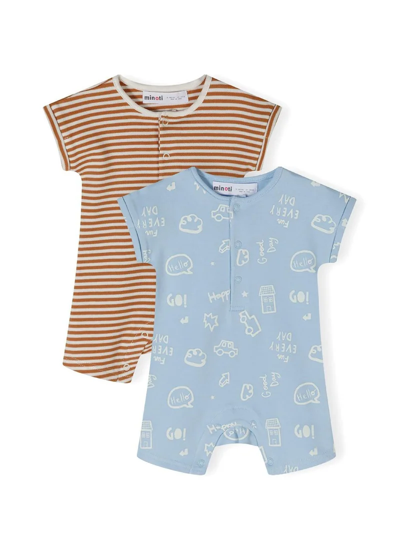 MINOTI Baby 2 Pack Short Sleeve Rompers