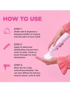 Design.ME PUFF.ME Hair Volumizing Mousse by DESIGNME | Lightweight & Flexible Hold Hair Mousse for Curls, Waves, or Straight Hair | Paraben & Sulfate-Free Hair Volumizer for Fine Hair with Vitamin B5 & E, 250mL  - Image 2