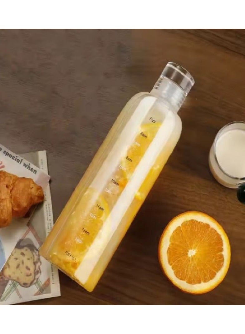 زجاجة مياه رياضية بلاستيك صحي مع علامات زمنية، قابلة لإعادة الاستخدام ومضادة للتسرب، مثالية للرجال والنساء لصالة الألعاب الرياضية و كرة القدم و الأنشطة الخارجية، المدرسة، اللياقة البدنية، و للعمل  الحليب والعصير، زجاجة ماء شفافه جيم صحية متعددة الاستخدامات للجيم والمدرسة - زجاجه ماء مضادة للتسرب - ازازة مياه شفافة مع علامات للوقت - زجاجة ماية و عصير ولبن للاطفال و للمدرسة - Image 5