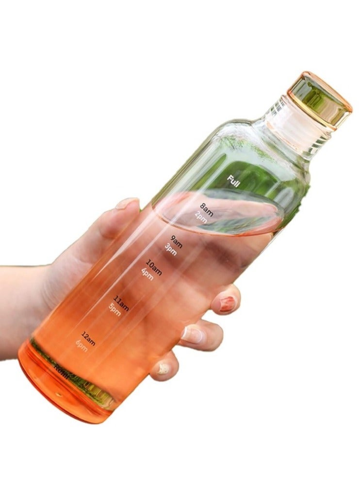 زجاجة مياه رياضية بلاستيك صحي مع علامات زمنية، قابلة لإعادة الاستخدام ومضادة للتسرب، مثالية للرجال والنساء لصالة الألعاب الرياضية و كرة القدم و الأنشطة الخارجية، المدرسة، اللياقة البدنية، و للعمل  الحليب والعصير، زجاجة ماء شفافه جيم صحية متعددة الاستخدامات للجيم والمدرسة - زجاجه ماء مضادة للتسرب - ازازة مياه شفافة مع علامات للوقت - زجاجة ماية و عصير ولبن للاطفال و للمدرسة - Image 1