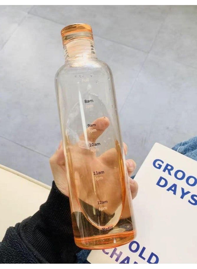 زجاجة مياه رياضية بلاستيك صحي مع علامات زمنية، قابلة لإعادة الاستخدام ومضادة للتسرب، مثالية للرجال والنساء لصالة الألعاب الرياضية و كرة القدم و الأنشطة الخارجية، المدرسة، اللياقة البدنية، و للعمل  الحليب والعصير، زجاجة ماء شفافه جيم صحية متعددة الاستخدامات للجيم والمدرسة - زجاجه ماء مضادة للتسرب - ازازة مياه شفافة مع علامات للوقت - زجاجة ماية و عصير ولبن للاطفال و للمدرسة - Image 3