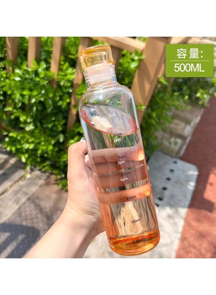 زجاجة مياه رياضية بلاستيك صحي مع علامات زمنية، قابلة لإعادة الاستخدام ومضادة للتسرب، مثالية للرجال والنساء لصالة الألعاب الرياضية و كرة القدم و الأنشطة الخارجية، المدرسة، اللياقة البدنية، و للعمل  الحليب والعصير، زجاجة ماء شفافه جيم صحية متعددة الاستخدامات للجيم والمدرسة - زجاجه ماء مضادة للتسرب - ازازة مياه شفافة مع علامات للوقت - زجاجة ماية و عصير ولبن للاطفال و للمدرسة - Image 2