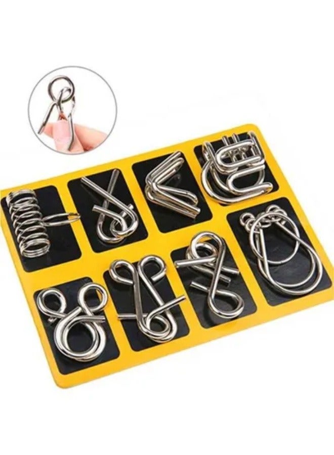 8-Piece IQ Test Brain Teaser Puzzle Set - Image 2