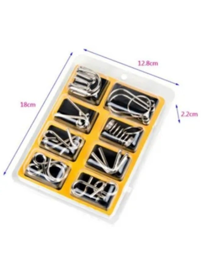 8-Piece IQ Test Brain Teaser Puzzle Set - Image 3