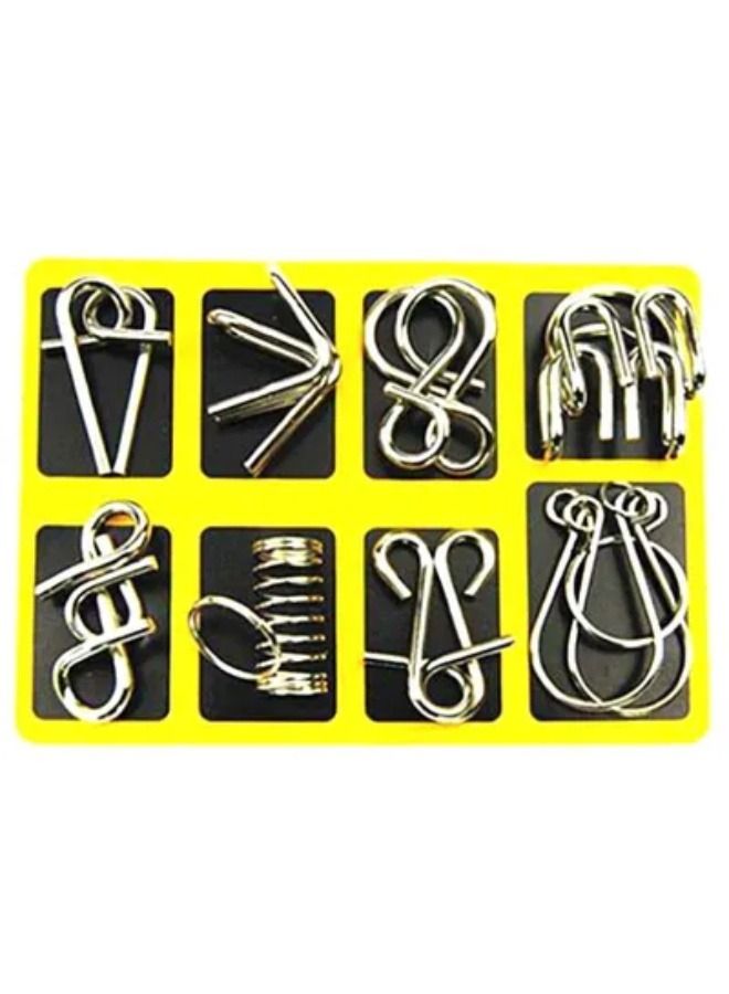8-Piece IQ Test Brain Teaser Puzzle Set - Image 1