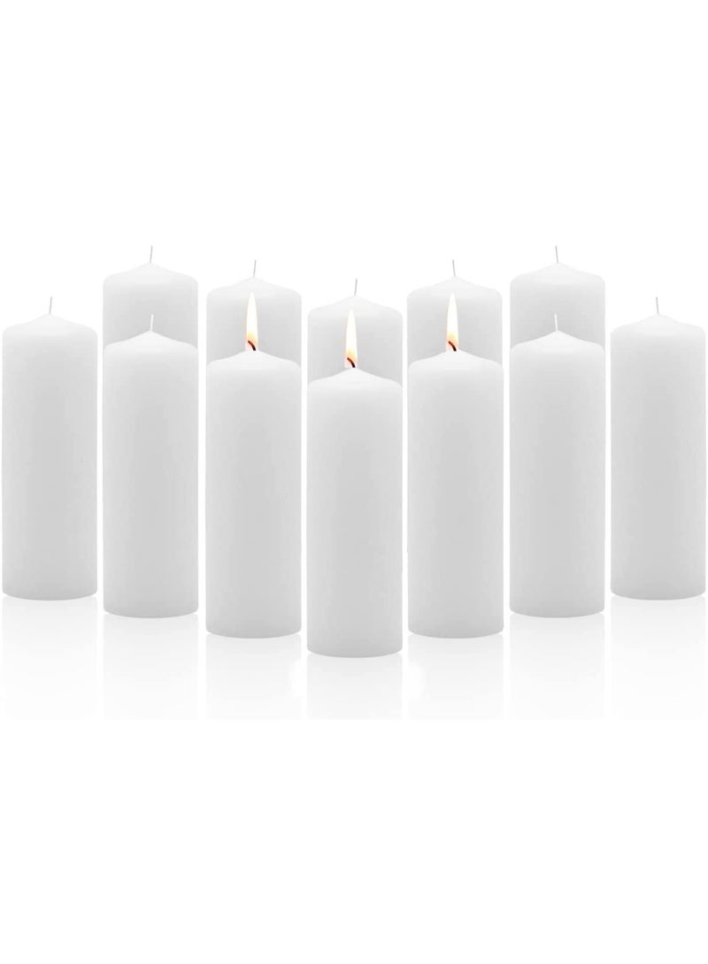 atorakushon Paraffin Wax Smokeless Scented White Tall Pillar Candle for Home Decoration Diwali Birthday Party Restaurants Spa Church (Pack of 6) - Image 1