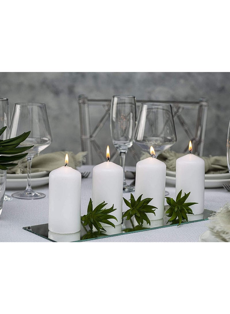 atorakushon Paraffin Wax Smokeless Scented White Tall Pillar Candle for Home Decoration Diwali Birthday Party Restaurants Spa Church (Pack of 6) - Image 2