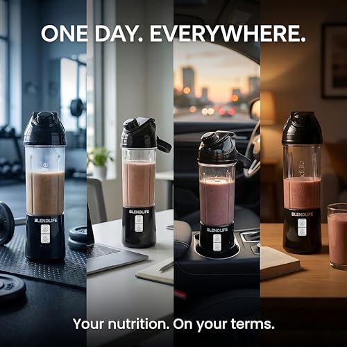 BlendLife BLAZE Portable Blender, Real Mixer Power, Made in Bharat, Patented Pulse Function & Reverse Action, 700ml, 4000mAh Battery, 240W, Inbuilt Sipper & Strainer, 1-Yr Warranty, Onyx Black - Image 5