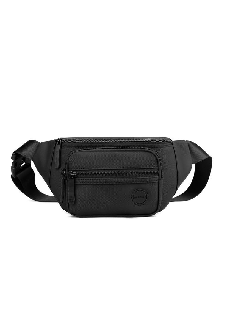 Generic Men's Outdoor Sports Waterproof Large Capacity Shoulder Bag, Messenger Bag, Waist Bag, Chest Bag, Cycling Bag, Hiking Bag, Bicycle Bag, Large Capacity Bag for Teenagers, College Students (Black)  - Image 1
