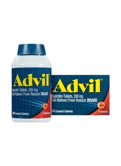 Advil Pain Reliever and Fever Reducer, Pain Relief Medicine with Ibuprofen 200mg for Headache, Backache, Menstrual Pain and Joint Pain Relief - 300+24 Coated Tablets  - Image 1