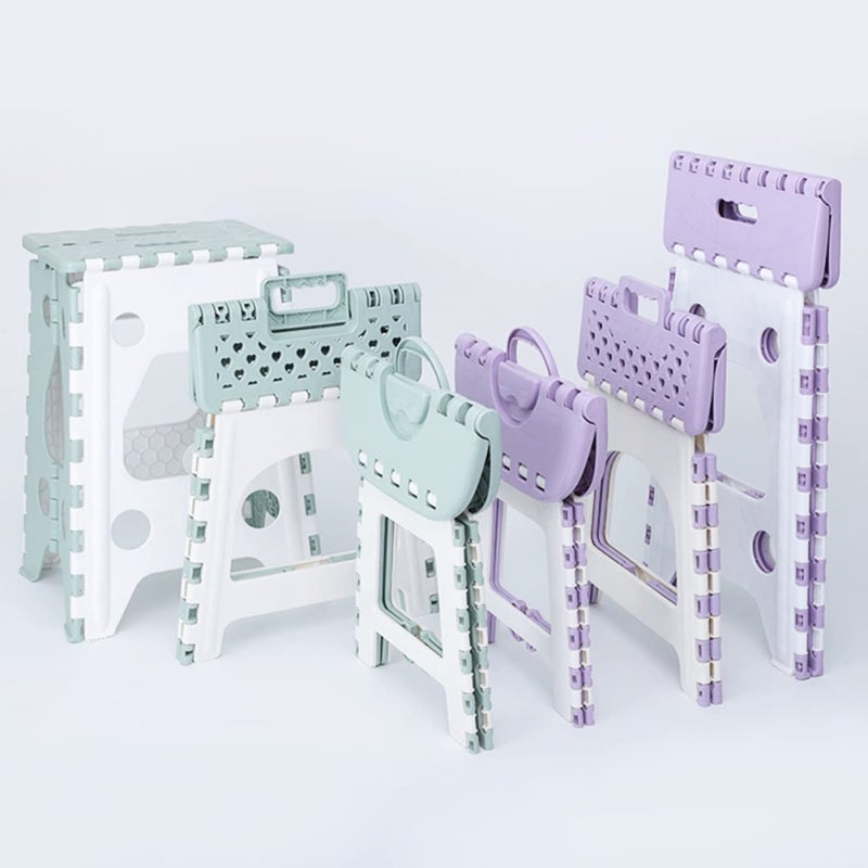 Green Folding Step Stool Plastic Portable Outdoor Household Sturdy Chair - Image 3