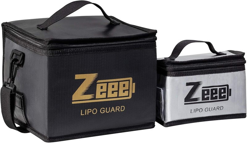Zeee Lipo Bag Fireproof Battery Safe Bag Explosionproof Bag Lipo Battery Storage Guard Safe Pouch for Charge and Storage (2 Pack) - Image 1