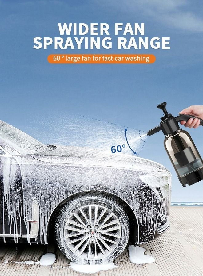 Bukela Handheld Car Wash Sprayer Manual Pressure Pump,2L foam watering can,Car Cleaning Supplies,Pressure Sprayer for Home, Lawn, Garden, Car - Image 2