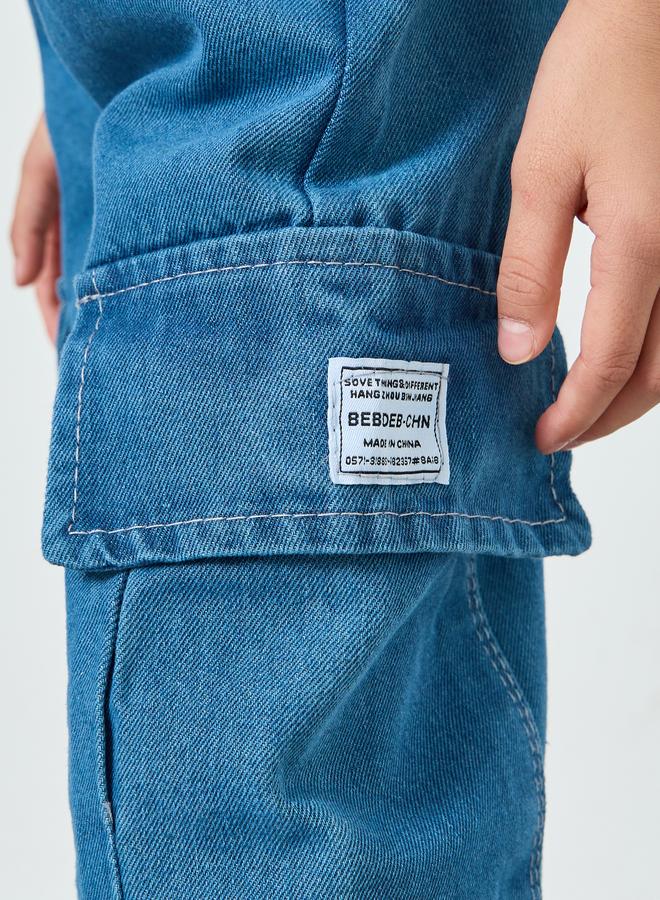 Styli Girls Regular Fit Jeans with Cargo Pockets - Image 3