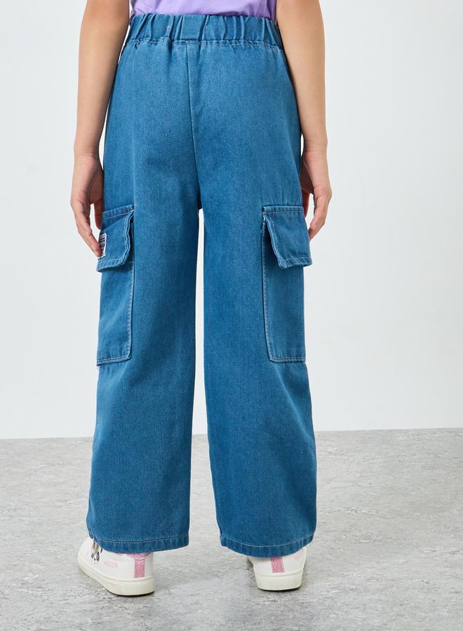 Styli Girls Regular Fit Jeans with Cargo Pockets - Image 5