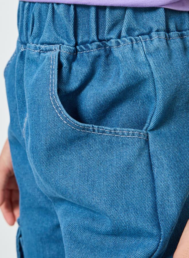 Styli Girls Regular Fit Jeans with Cargo Pockets - Image 4