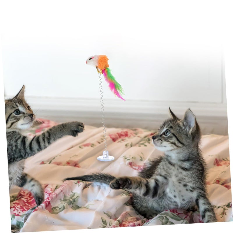 4 Pcs Cat Toy Set with Mouse Interactive Pet Furniture for Natural Instincts Scratching Playtime - Image 3