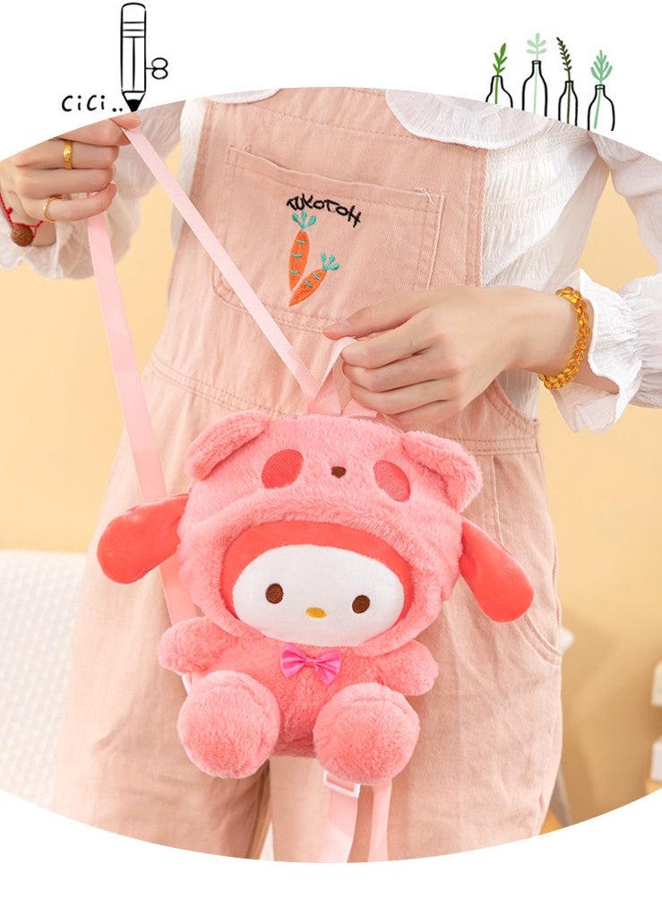 Kawaii Kid's Backpack,Mini Plush Backpack，Cartoon Bag Soft Fuzzy Furry Handbags Backpacks Great Present for Kids Melody  - Image 2