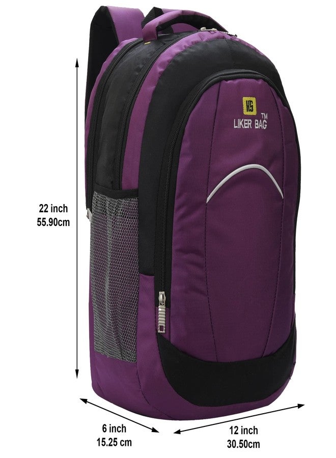 Liker Bag Large 45 L Laptop Backpack Spacy unisex Bag for college & office latest Backpack Waterproof (Purple) - Image 5