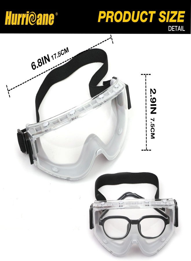 هوريكان نظارات واقية من مادة PVC من ماركة HURRICANE، عدسات شفافة UV400، خاصية مقاومة الضباب، حزام رأس مطاطي قابل للتعديل - Image 3