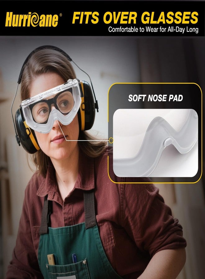 هوريكان نظارات واقية من مادة PVC من ماركة HURRICANE، عدسات شفافة UV400، خاصية مقاومة الضباب، حزام رأس مطاطي قابل للتعديل - Image 5