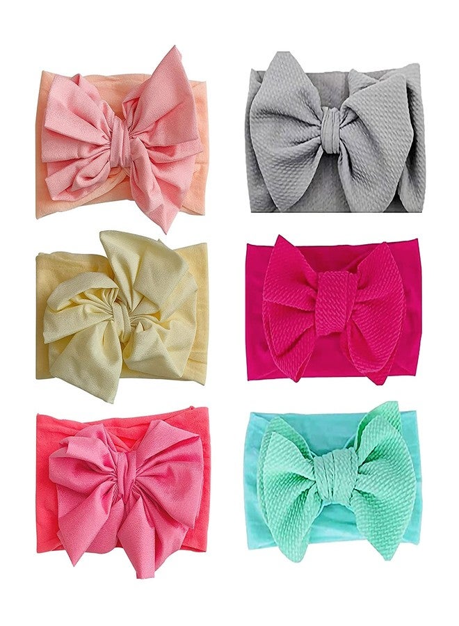 BellaStella Premium Soft Bow Head Band Stretchable Patti Band Super Elastic Hair Accessories for Baby Girls and Boys (Pack of 6 Pcs) - Image 1
