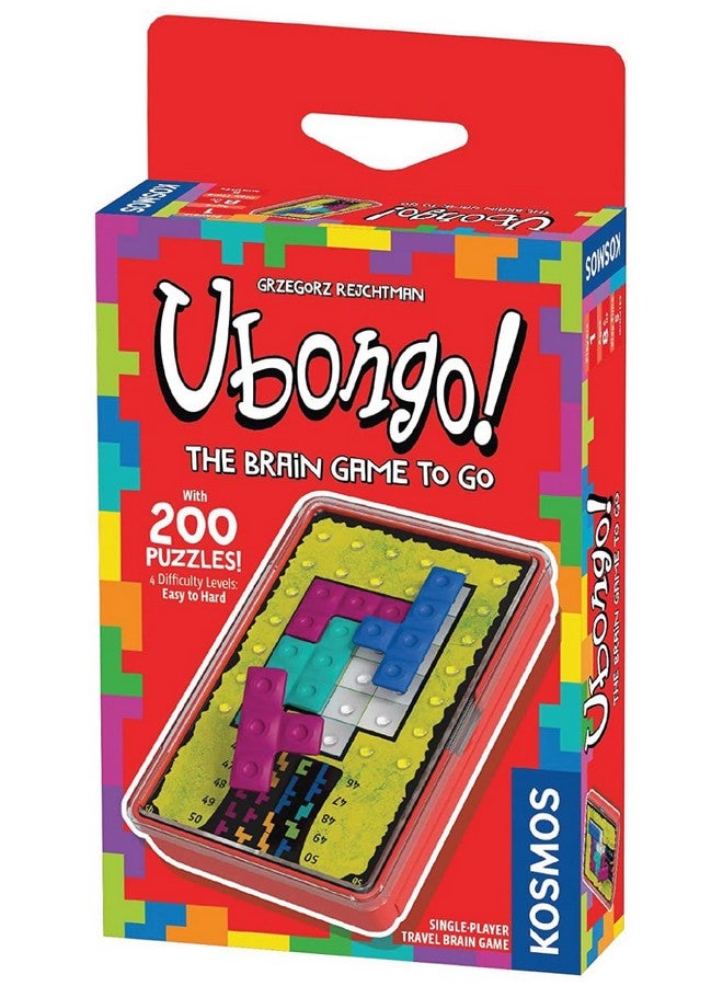Thames & Kosmos Ubongo The Brain Game to Go Fast-Paced, Addictive, and Easy-to-Learn | Convenient Self Contained Carrying Case | Solo Geometric Puzzle Game | for Ages 8 and Up - Image 1
