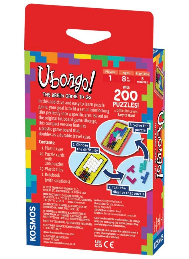 Thames & Kosmos Ubongo The Brain Game to Go Fast-Paced, Addictive, and Easy-to-Learn | Convenient Self Contained Carrying Case | Solo Geometric Puzzle Game | for Ages 8 and Up - Image 2