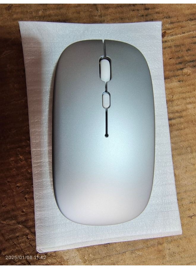 Generic Wireless Optical Mouse 1600dpi High Resolution Usb Interface For Laptop Desktop Computer-Color:2.4g Frosted Silver  - Image 1