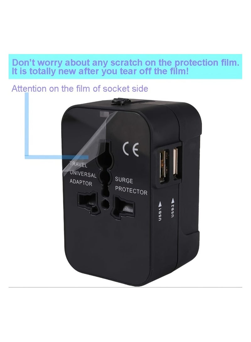 محول سفر عالمي مزود بشاحن USB مزدوج - شاحن حائطي للسفر حول العالم بمنفذي USB لأوروبا/الولايات المتحدة الأمريكية/المملكة المتحدة/أستراليا - تصميم صغير الحجم وشحن سريع - Image 3