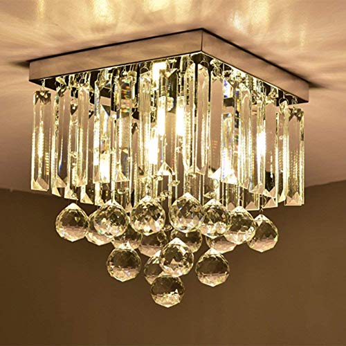 GANE-SHLIGHTS GL K9 Crystal Chandelier for Living Room Modern Ceiling Light Led Jhummer for Hall Hotel Resort Shop Temples, Office, Resort B12 (Warmwhite)(Size: W 23cm,H 25cm)(Small) - Image 1