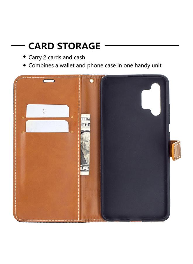 S-TOP Case For Samsung Galaxy A32 4G Color Matching Denim Texture Horizontal Flip Leather Case with Holder & Card Slots & Wallet & Lanyard - Image 5
