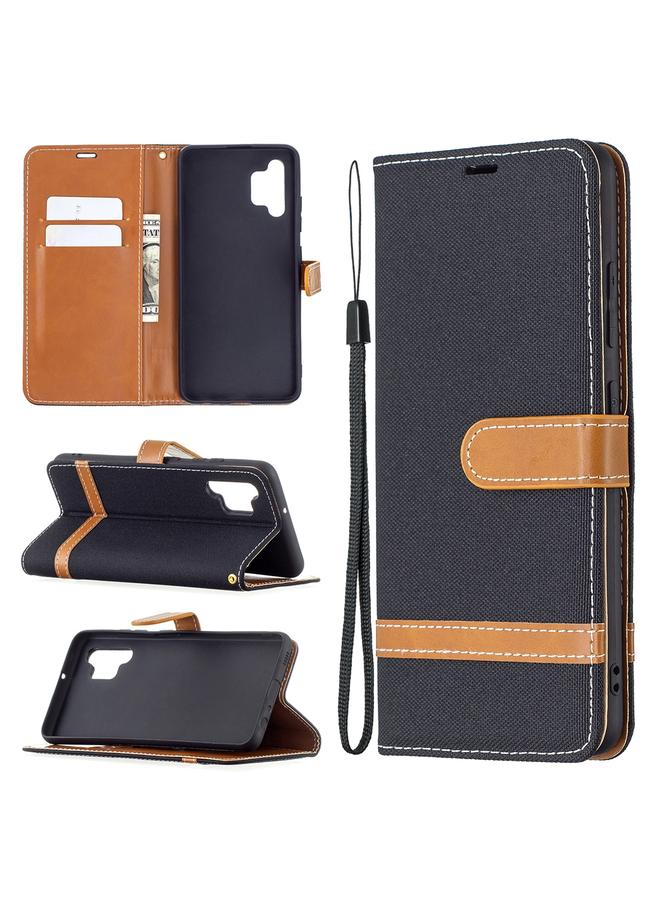 S-TOP Case For Samsung Galaxy A32 4G Color Matching Denim Texture Horizontal Flip Leather Case with Holder & Card Slots & Wallet & Lanyard - Image 1