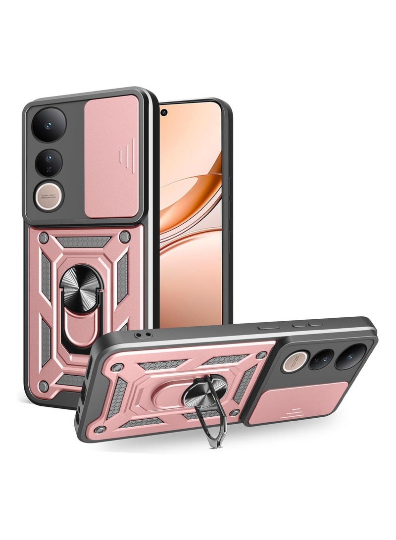 vivo v50 lite cover Generic Shield Full Protection Case With Metal Ring &Slide Camera Cover For vivo v50 lite  case