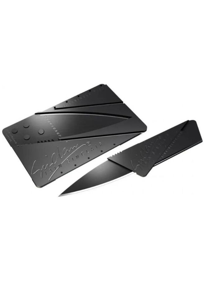AL RAID Credit Card Folding Fruit Knife Black 8.6cm  - Image 1