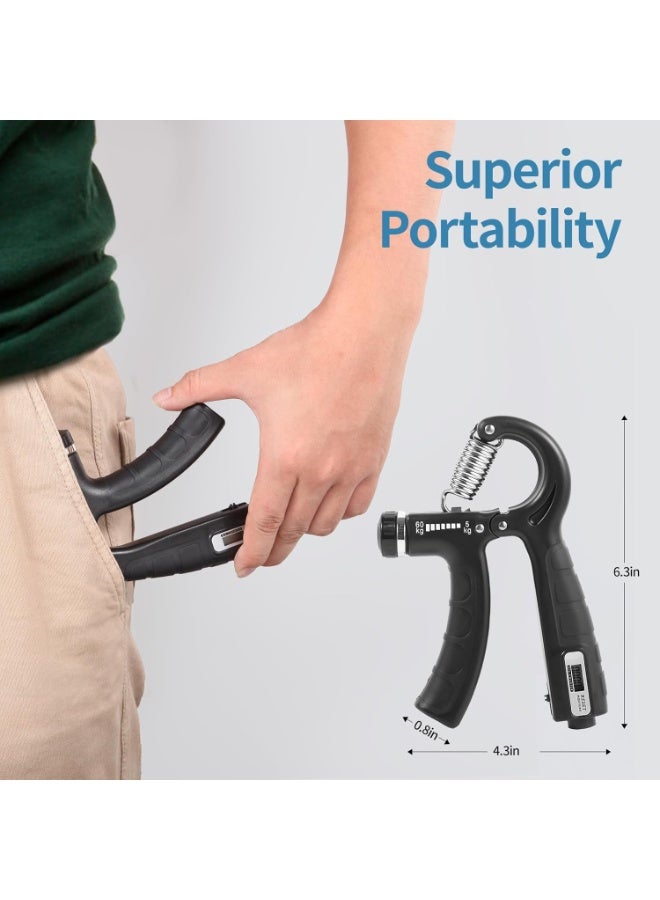 Hand grip strengthener, adjustable resistance 22-132 lbs (10-60 kg), forearm strengthener, ideal for musicians and athletes (multi-color) - Image 5