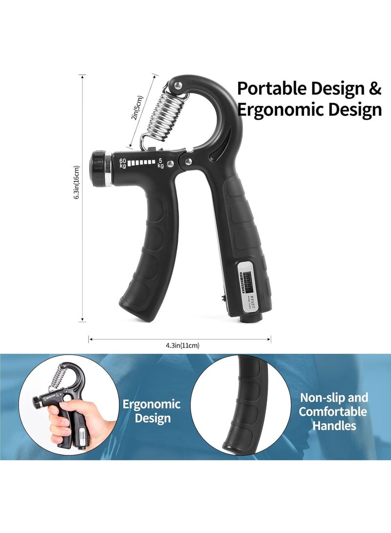 Hand grip strengthener, adjustable resistance 22-132 lbs (10-60 kg), forearm strengthener, ideal for musicians and athletes (multi-color) - Image 3