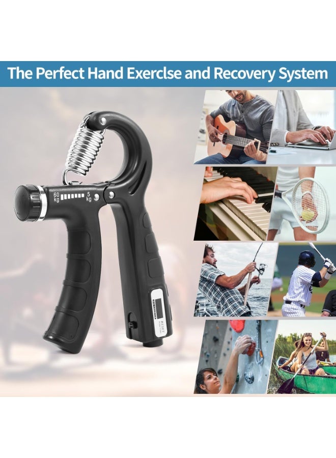 Hand grip strengthener, adjustable resistance 22-132 lbs (10-60 kg), forearm strengthener, ideal for musicians and athletes (multi-color) - Image 2