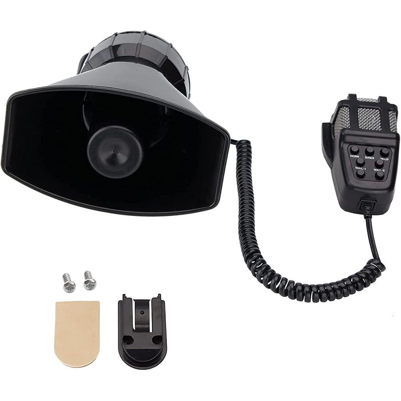 AOLIHAN Car Siren 7 Tone Sound with Mic PA System Vehicle Siren Horn Megaphone Speaker 12V 100W Emergency Sound Amplifier with Microphone Fire Ambulance Hooter Traffic Sound - Image 2