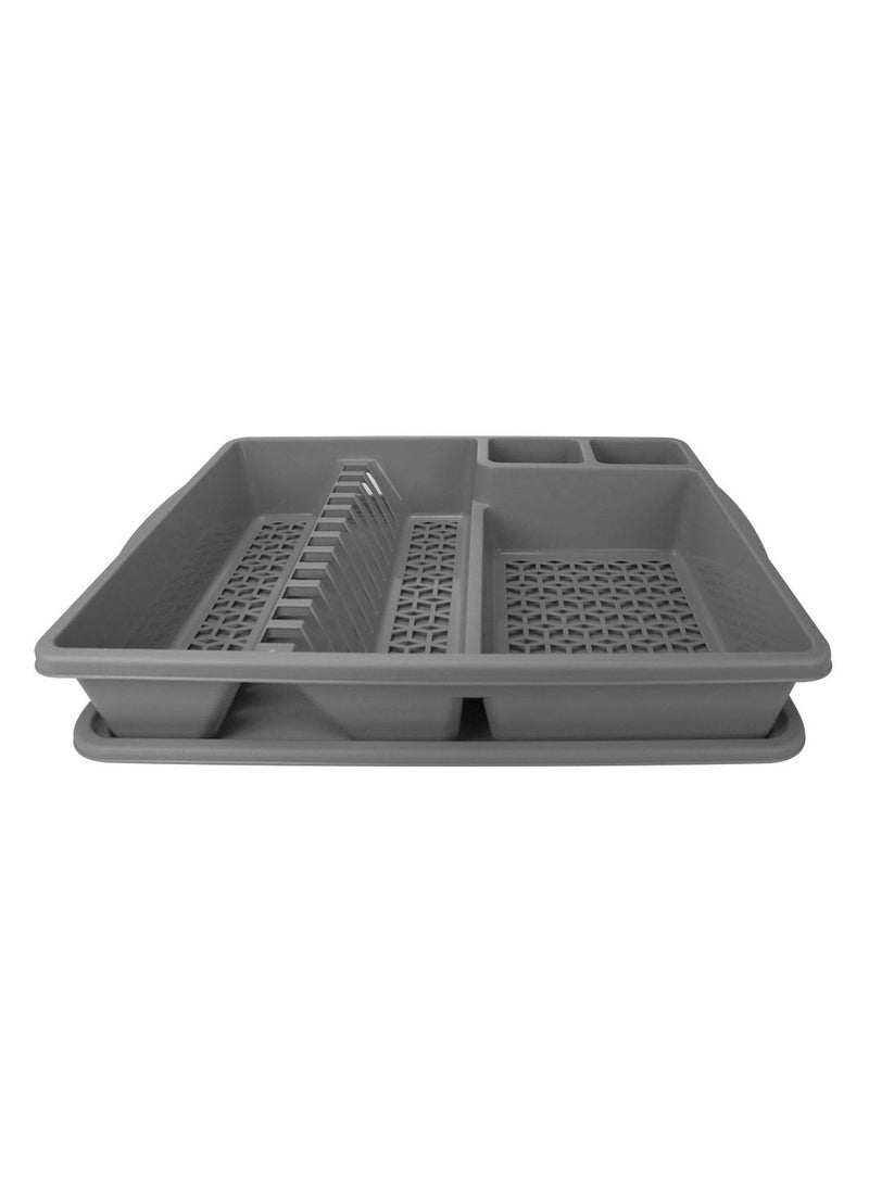Codil - Durable Sink Plastic Dish Rack Utensil Drainer Drying Basket for Kitchen (Multi-Color) (With Tray) - Image 1