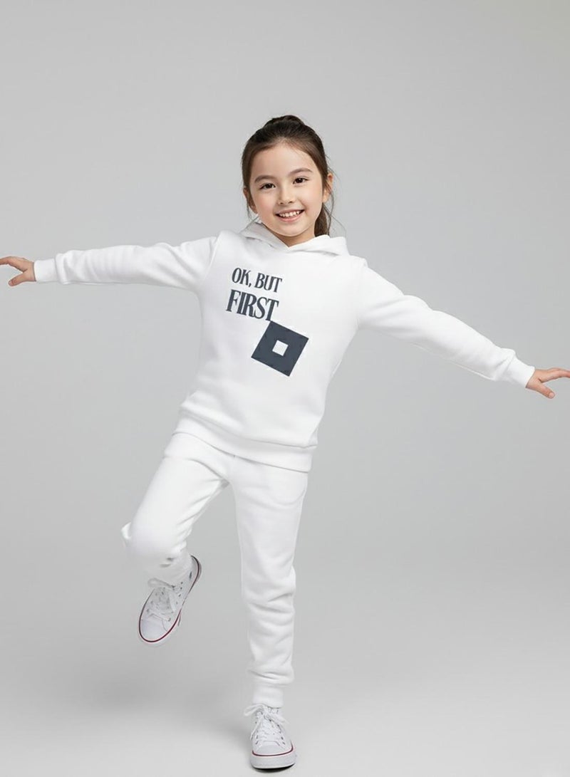 babyqlo Unisex White Winter Roblox Inspired Fleece Hoodie - Image 2