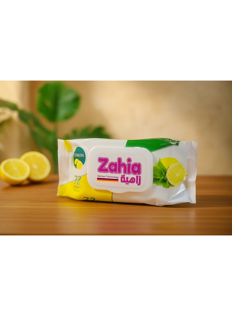 Zahi Baby Wipes Zahia, Lemon Scent, 72 Wipes - Image 1