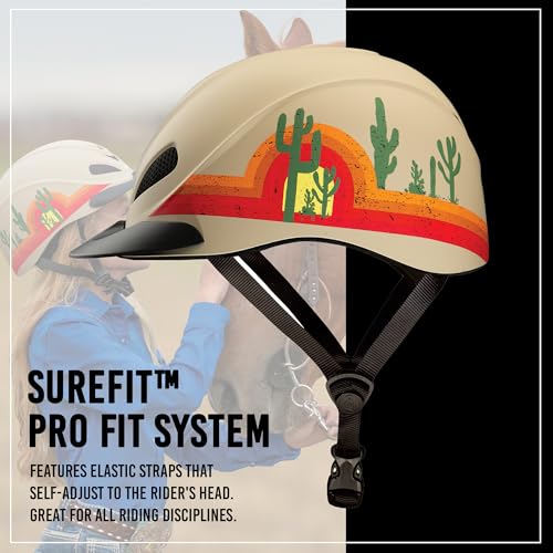 Troxel Rebel Bold Horse Riding Helmet, Low-Profile, Light, Adjustable Design, Safety Horseback Riding Gear, Large (7-1/4-7-3/8), Southwest Sunrise - Image 4