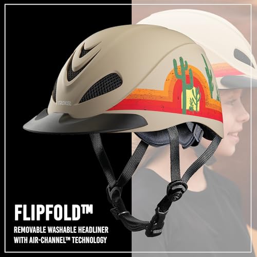 Troxel Rebel Bold Horse Riding Helmet, Low-Profile, Light, Adjustable Design, Safety Horseback Riding Gear, Large (7-1/4-7-3/8), Southwest Sunrise - Image 3