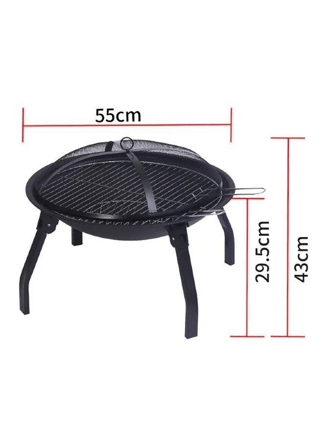 رفيق الرحلة  شواية منصة قابلة للطي ثنائية الوظائف لحرق النار والشواء بالفحم – مجموعة مناسبة لل camping والشواء في الحديقة المحمولة (أبعاد 55×55×43 سم) - Image 3