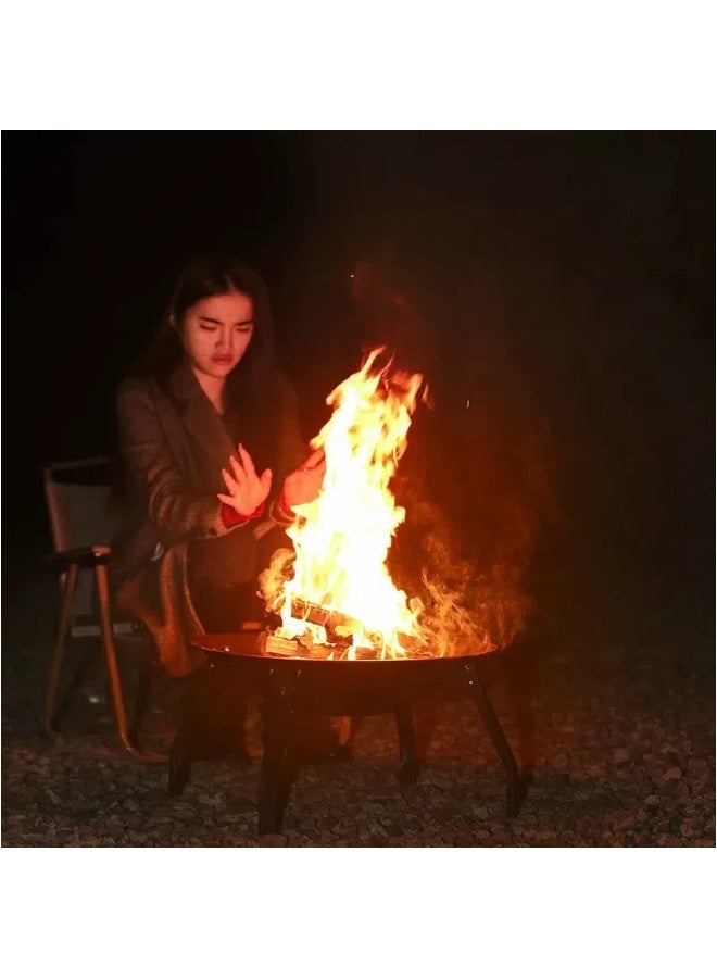 رفيق الرحلة  شواية منصة قابلة للطي ثنائية الوظائف لحرق النار والشواء بالفحم – مجموعة مناسبة لل camping والشواء في الحديقة المحمولة (أبعاد 55×55×43 سم) - Image 5