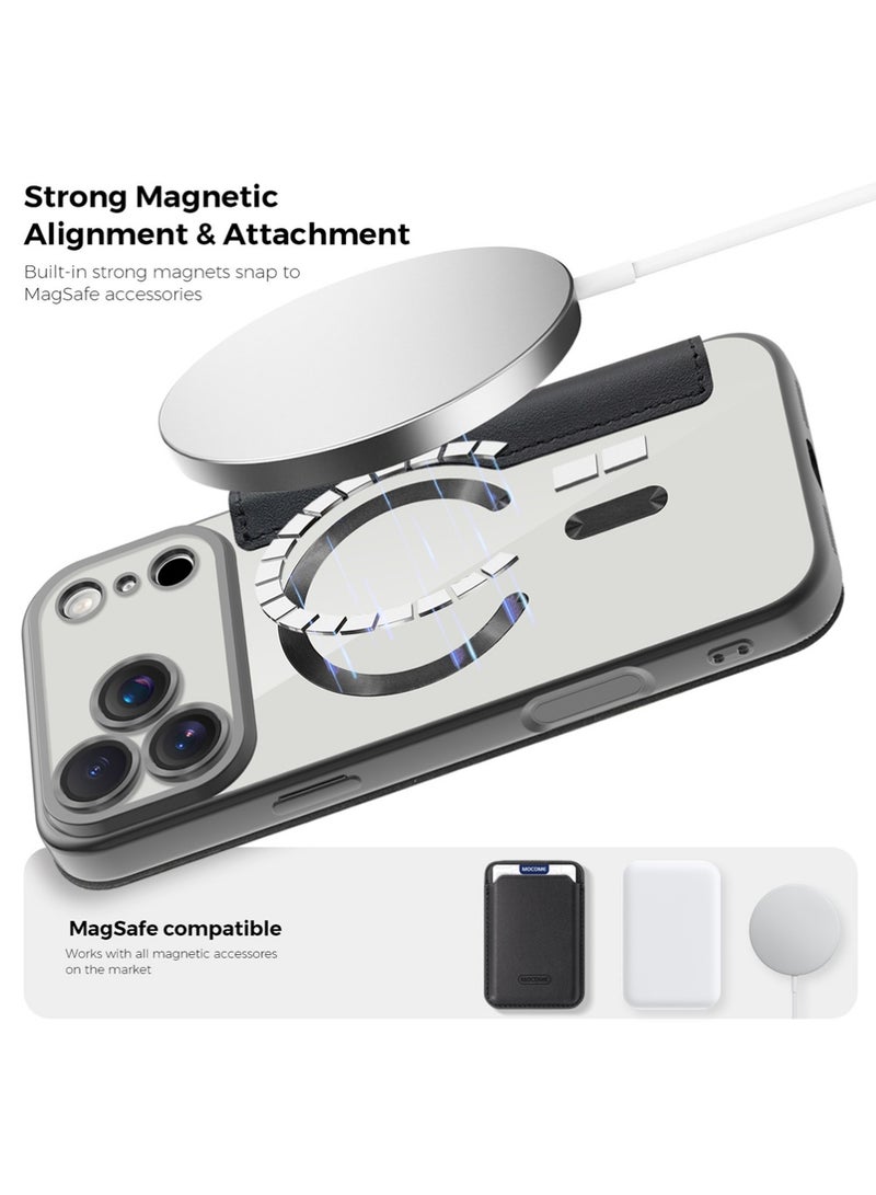 X-level for iPhone 17 Pro Max Case 6.9" 2025, Clear Back Flip Wallet Case with RFID Blocking Card Slots & Camera Lens Protector, Compatible with MagSafe, PU Leather Protective Fold Cover with Stand, Black - Image 2